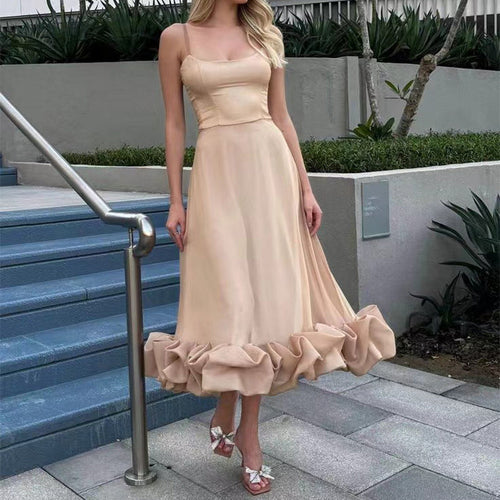 Fashion Suspenders Large Flower Swing Three-dimensional Flower A- Line